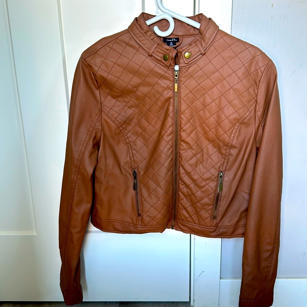 Rue21 size xl tan faux leather jacket